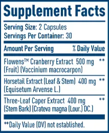 NativePath Bladder Health Supplement Facts